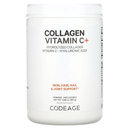 Codeage, Collagen Vitamin C + Powder, Unflavored, 9.98 oz (283 g)