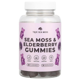 True Sea Moss, Sea Moss & Elderberry Gummies , 60 Gummies