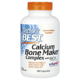 Комплекс з кальцієм для формування кісткової тканини, Calcium Bone Maker Complex with MCHCal, Doctor's Best, 180 капсул