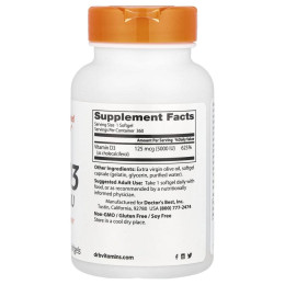 Витамин D3 Doctor's Best (Vitamin D3) 5000 МЕ 360 капсул