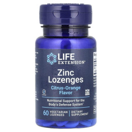 Цинк із цитрусовим апельсиновим смаком Life Extension (Zinc Lozenges Natural Citrus-Orange) 60 пастилок