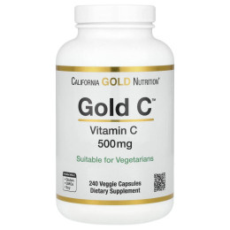 Вітамін C California Gold Nutrition (Gold C Vitamin C) 500 мг 240 вегетаріанських капсул