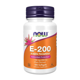Vitamin E-200 D-Alpha Tocopheryl - 100 softgels Now Foods