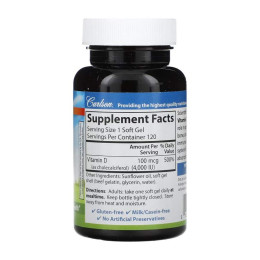 Vitamin D 4000 IU - 120 softgels Carlson Laboratories