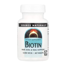 Biotin 5000mcg - 60 tabs Source Naturals