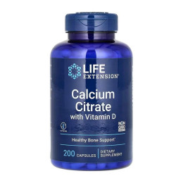 Calcium Citrate with Vitamin D - 200 caps Life Extension