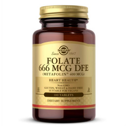 Folate 400 mcg (as Metafolin) - 100 Tabs Solgar