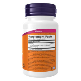 Vitamin K2 (MK-7) 300mcg - 60 vcaps Now Foods