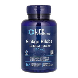 Ginkgo Biloba Certified Extract™	120mg - 365 vcaps Life Extension