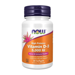 NOW Vitamin D-3 5000 IU (30 softgels)