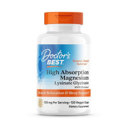 Doctor's BEST Magnesium High Absorption 105 mg (120 veg caps)