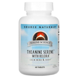 Заспокійливий теанін з релорою, Theanine Serene with Relora, Source Naturals, 60 таблеток