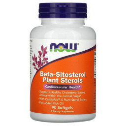 Бета-ситостерол Now Foods (Beta-Sitosterol Plant Sterols) 90 мягких таблеток