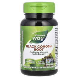 Клопогон (Цимицифуга), Black Cohosh, Nature's Way, корень, 540 мг, 100 вегетарианских капсул
