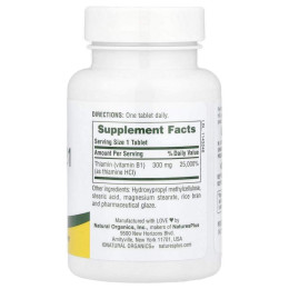 Тіамін Вітамін В1 Nature's Plus (Vitamin B-1) 300 мг 90 таблеток