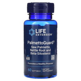 Со Пальметто/корень крапивы с бета-ситостеролом, PalmettoGuard Saw Palmetto/Nettle Root with Beta-Sitosterol, Life Extension, 60 желатиновых капсул