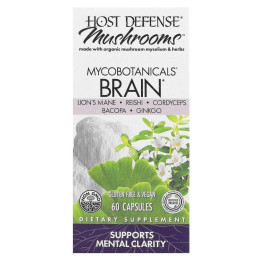 Харчова добавка з грибів і трав для покращення роботи мозку, MycoBotanicals Brain, Promotes Concentration, Memory and Cognitive, Fungi Perfecti, 60 капсул в рослинній оболонці