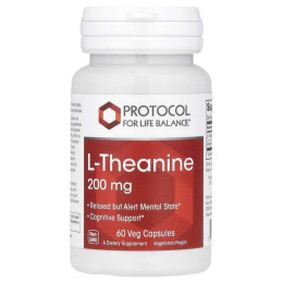 L-теанин, Protocol for Life Balance, 200 мг, 60 вегетарианских капсул