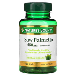 Со Пальметто, Saw Palmetto, Nature's Bounty, 450 мг, 100 капсул