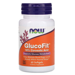 Контроль сахара в крови Now Foods (GlucoFit) 60 мягких желатиновых капсул