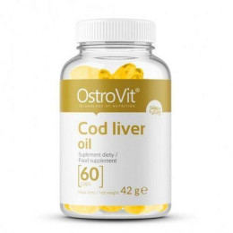 Рыбий жир, COD LIVER OIL, OstroVit, 60 капсул
