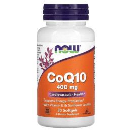 Коэнзим Q10 Now Foods (CoQ10) 400 мг 30 гелевых капсул