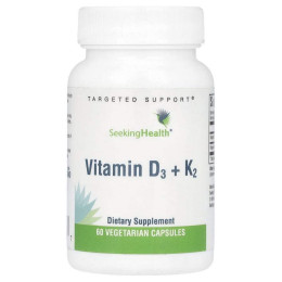 Seeking Health, Витамин D3 + K2, 60 вегетарианских капсул