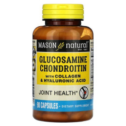 Глюкозамин хондроитин с коллагеном и гиалуроновой кислотой Mason Natural (Glucosamine Chondroitin With Collagen & Hyaluronic Acid) 90 капсул