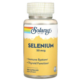 Селен органічно пов'язаний Solaray (Selenium) 50 мкг 100 вегетаріанських капсул