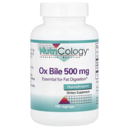 Бычья желчь, Nutricology, 500 мг, 100 растительных капсул