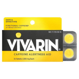 Vivarin, кофеїн, засіб для підвищення уваги, 200 мг, 16 таблеток