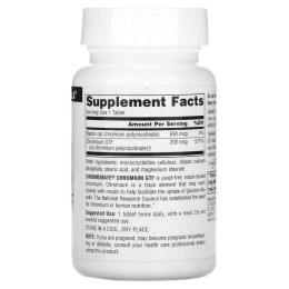 Аминокислотный хелат хрома, Chromemate Chromium GTF, Source Naturals, 200 мкг, 240 таблеток