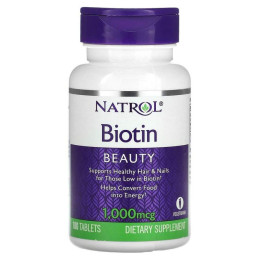 Біотин Natrol (Biotin) 1000 мкг 100 таблеток