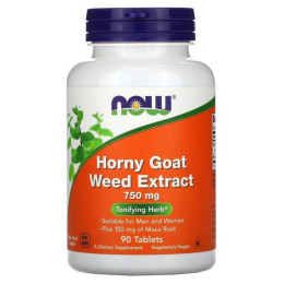 Экстракт горянки Now Foods (Horny Goat Weed Extract) 750 мг 90 таблеток
