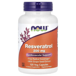 Ресвератол Now Foods (Natural Resveratrol) 200 мг 120 рослинних капсул