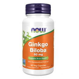 Ginkgo Biloba 60mg - 60vcaps Now Foods