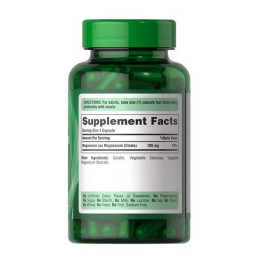 Magnesium Citrate 100mg - 100 caps Puritans Pride