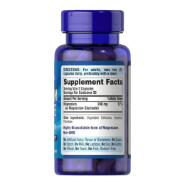 Magnesium Glycinate 240mg per serving - 60 caps Puritans Pride