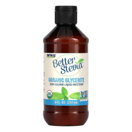 BetterStevia® Liquid, Organic Glycerite - 237ml (Затерта дата) Now Foods