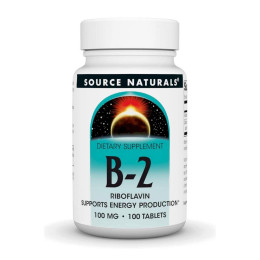 Vitamin B-2 100 mg - 100 tabs Source Naturals