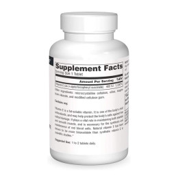 Vitamin E 400 IU D-Alpha Tocopherol - 50 tabs Source Naturals