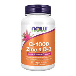 C-1000 Zinc & D-3 - 100 vcaps Now Foods