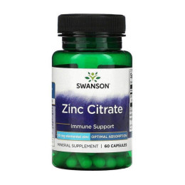 Swanson Zinc Citrate 50 mg (60 caps)
