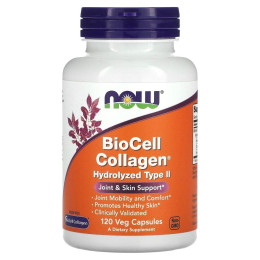 Коллаген гидролизованный II типа Now Foods (BioCell Collagen) 120 вегетарианских капсул