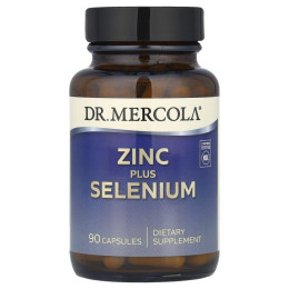 Цинк плюс селен, Zinc Plus Selenium, Dr. Mercola, 90 капсул