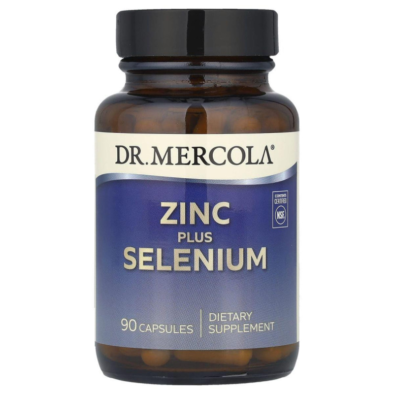 Цинк плюс селен, Zinc Plus Selenium, Dr. Mercola, 90 капсул