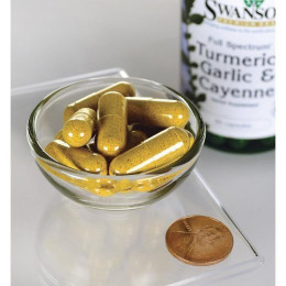 Куркума, Чеснок и Кайенна, Full Spectrum Turmeric, Garlic & Cayenne, Swanson, 60 капсул