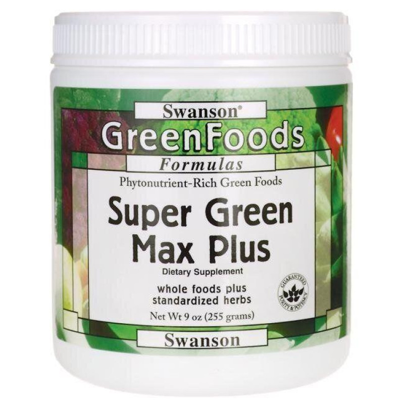 Супер Грин Макс Плюс, Super Green Max Plus, Swanson, 255 грам