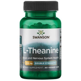 L-теанин - двойная сила, L-Theanine - Double Strength, Swanson, 200 мг 60 капсул