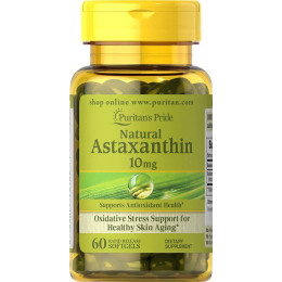 Натуральный астаксантин, Natural Astaxanthin, Puritan's Pride, 10 мг, 60 капсул